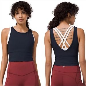 Lululemon Power Pivot Tank Top Ribbed Navy